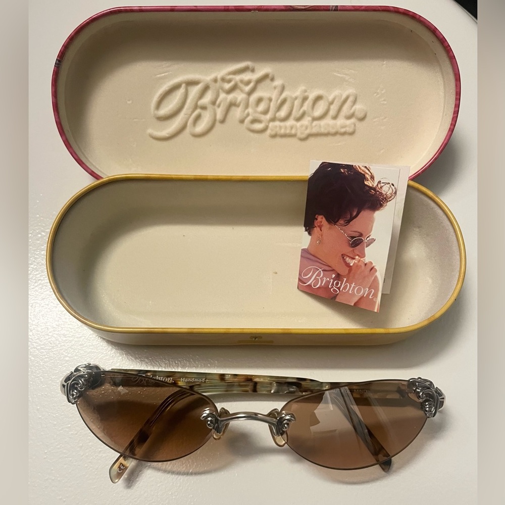 Brighton Sunglasses with case, lenses 1-1/4”, no scratches